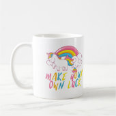 Rainbow Kackend Unicorn machen Ihr Glück Kaffeetasse (Links)