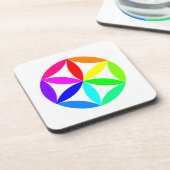 Rainbow Kaleidoscope Hard plastic coaster Getränkeuntersetzer (Linke Seite)