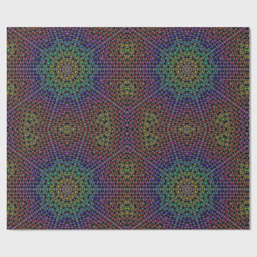 Rainbow Kaleidoscope Herz-Muster-Packpapier Geschenkpapier (Flach)