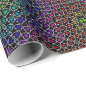 Rainbow Kaleidoscope Herz-Muster-Packpapier Geschenkpapier (Rolleneckpunkt)