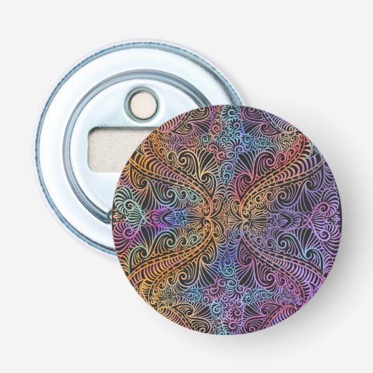 Rainbow Kaleidoscope Mandala Flaschenöffner (Vorderseite)