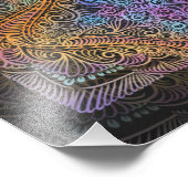 Rainbow Kaleidoscope Mandala Fotodruck (Ecke)
