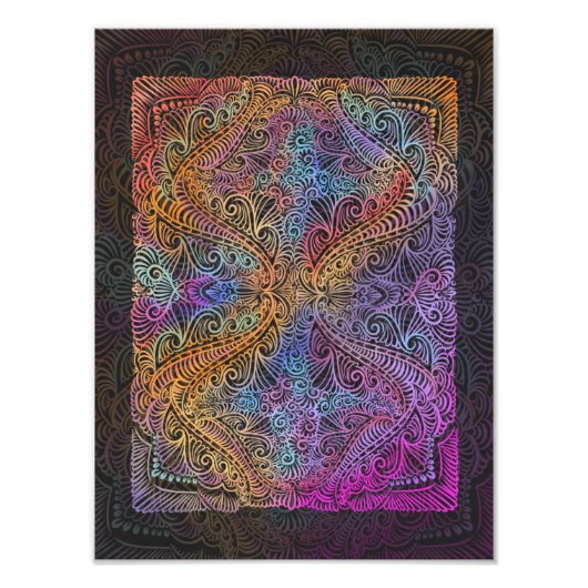 Rainbow Kaleidoscope Mandala Fotodruck (Vorne)