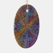 Rainbow Kaleidoscope Mandala Keramik Ornament (Rechts)