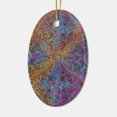Rainbow Kaleidoscope Mandala Keramik Ornament (Links)