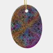 Rainbow Kaleidoscope Mandala Keramik Ornament (Hinten)