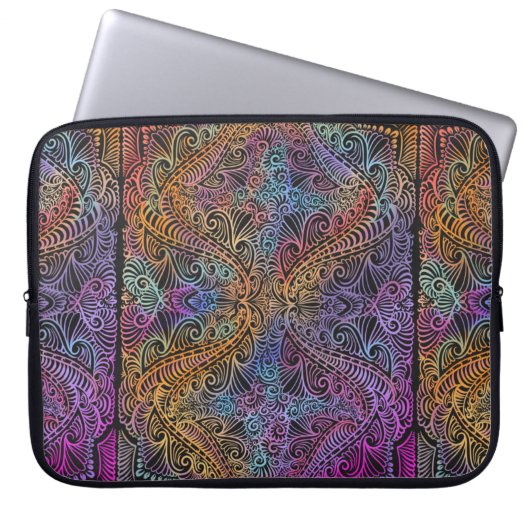 Rainbow Kaleidoscope Mandala Laptopschutzhülle (Vorderseite)