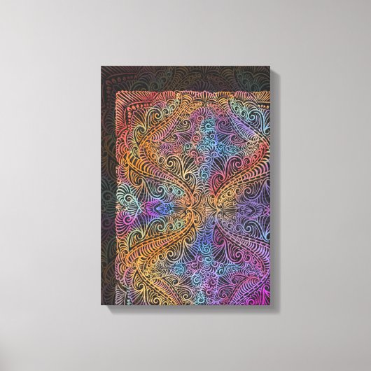 Rainbow Kaleidoscope Mandala Leinwanddruck (Vorderseite)
