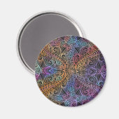 Rainbow Kaleidoscope Mandala Magnet (Vorderseite/Rückseite)
