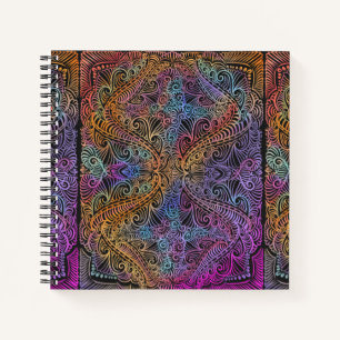 Rainbow Kaleidoscope Mandala Notizblock