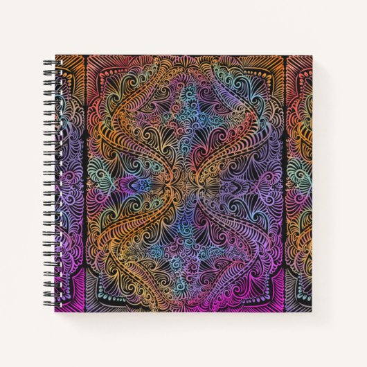 Rainbow Kaleidoscope Mandala Notizblock (Vorderseite)