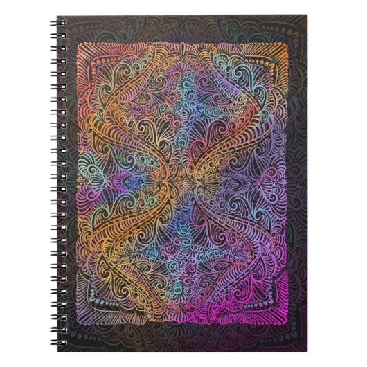 Rainbow Kaleidoscope Mandala Notizblock (Vorderseite)