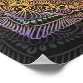 Rainbow Kaleidoscope Mandala Poster (Ecke)