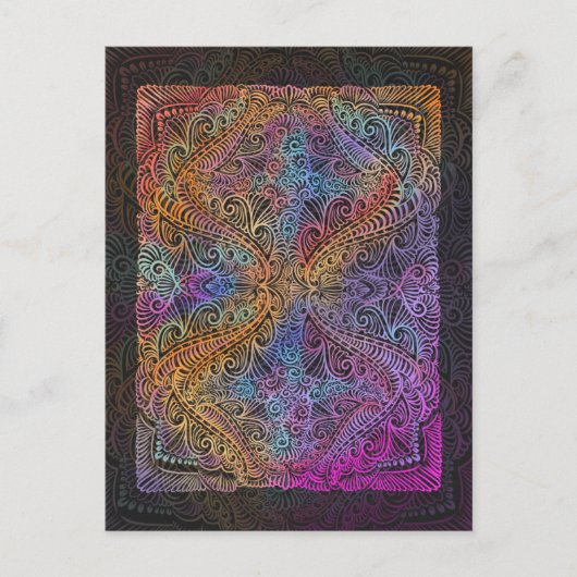 Rainbow Kaleidoscope Mandala Postkarte (Vorderseite)