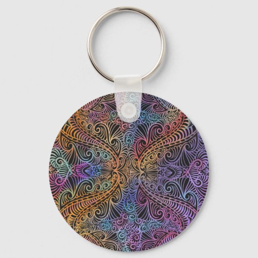 Rainbow Kaleidoscope Mandala Schlüsselanhänger (Vorderseite)