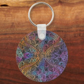 Rainbow Kaleidoscope Mandala Schlüsselanhänger (Vorderseite)