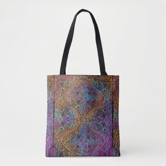Rainbow Kaleidoscope Mandala Tasche (Vorderseite)