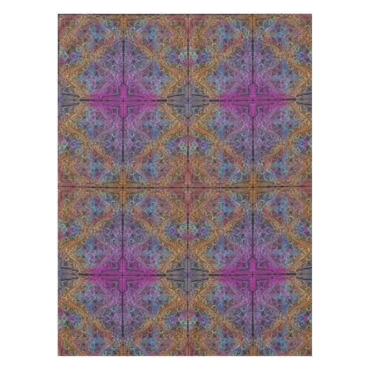 Rainbow Kaleidoscope Mandala Tischdecke (Vorderseite)