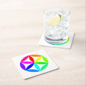 Rainbow Kaleidoscope Paper Coaster Rechteckiger Pappuntersetzer (Vor Ort)