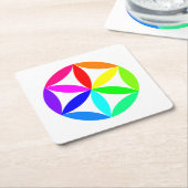 Rainbow Kaleidoscope Paper Coaster Rechteckiger Pappuntersetzer (angewinkelt)