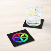 Rainbow Kaleidoscope Paper Coaster Rechteckiger Pappuntersetzer (Vor Ort)