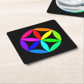 Rainbow Kaleidoscope Paper Coaster Rechteckiger Pappuntersetzer (angewinkelt)