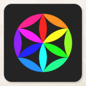 Rainbow Kaleidoscope Paper Coaster Rechteckiger Pappuntersetzer (Vorderseite)