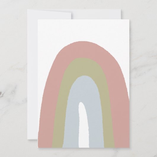 Rainbow-Kalligrafie-Neutraldusche Einladung (Rückseite)