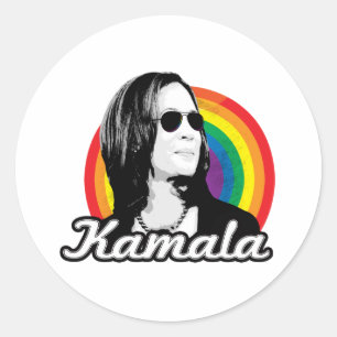 Rainbow Kamala Aviators Runder Aufkleber