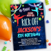 Rainbow Karate Birthday Party Einladung
