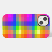 Rainbow Kariert Blocks Pride Bright and Fun iPhone Hülle (Rückseite (Horizontal))