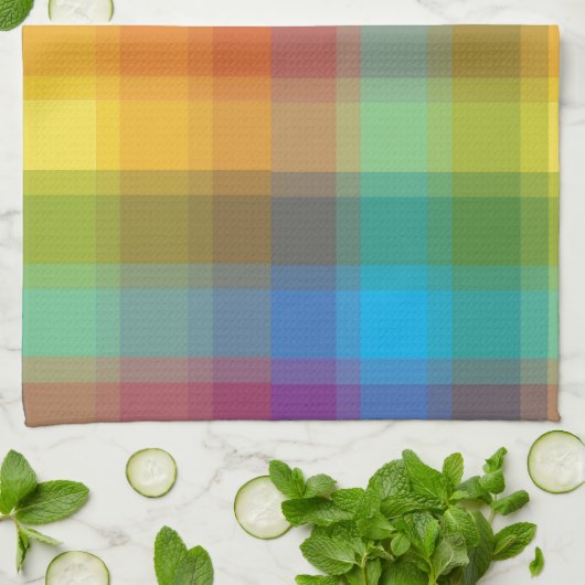 Rainbow Kariert Geschirrtuch (Gefaltet)