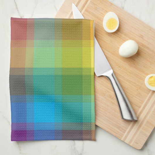 Rainbow Kariert Geschirrtuch (Viertel Falte)