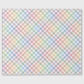 Rainbow kariert Gingham niedliche, farbige Pastell Geschenkpapier (Flach)