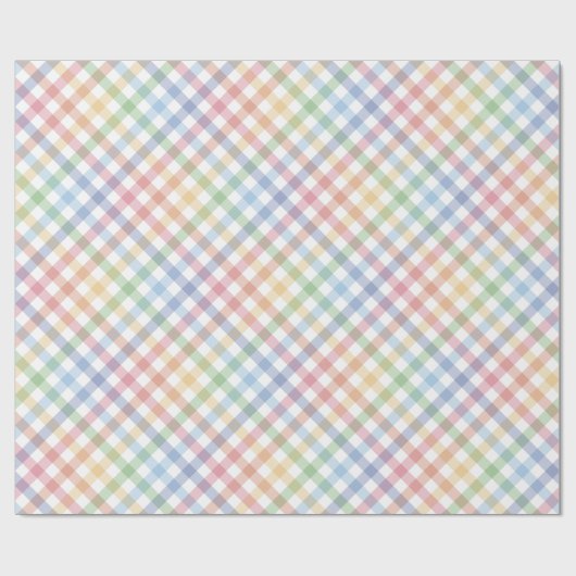 Rainbow kariert Gingham niedliche, farbige Pastell Geschenkpapier (Flach)