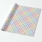 Rainbow kariert Gingham niedliche, farbige Pastell Geschenkpapier (Ungerollt)