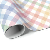 Rainbow kariert Gingham niedliche, farbige Pastell Geschenkpapier (Rolleneckpunkt)