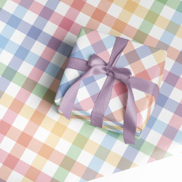 Rainbow kariert Gingham niedliche, farbige Pastell Geschenkpapier