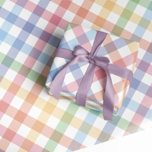 Rainbow kariert Gingham niedliche, farbige Pastell Geschenkpapier
