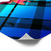 Rainbow Kariert Skull Poster (Ecke)