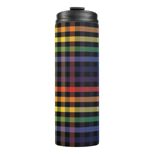 Rainbow Kariert Thermosbecher (Vorderseite)