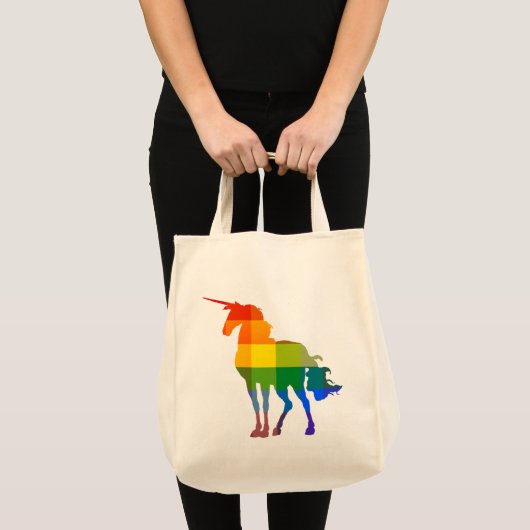 Rainbow Kariert Unicorn LGBTQ Prix Tragetasche (Vorderseite (Produkt))