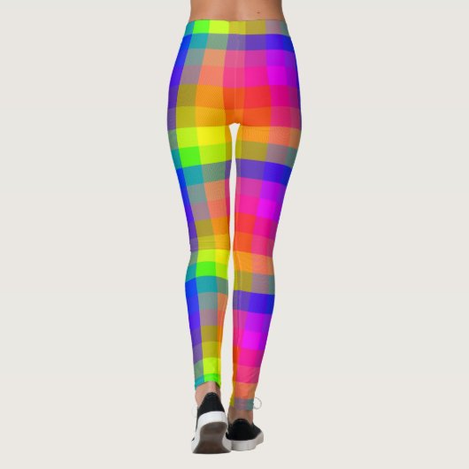 Rainbow-Karierte Leggings Spaß und Blitze (Rückseite)