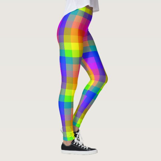Rainbow-Karierte Leggings Spaß und Blitze (Rechts)