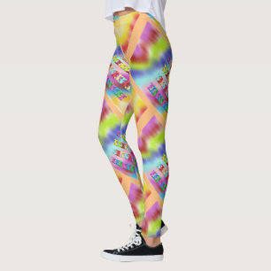Rainbow Karo gemusterter Schimmer für Damen Leggings