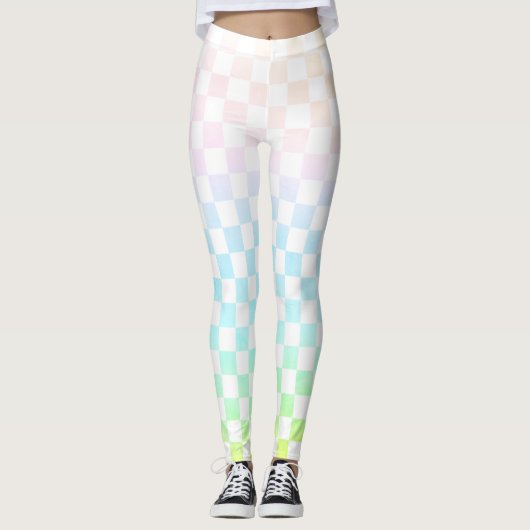 Rainbow-Karo Leggings (Vorderseite)