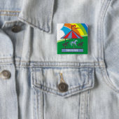 Rainbow Karousel Personalisiert Kids Button (Beispiel)