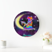 Rainbow-Katze Große Wanduhr (Zuhause)