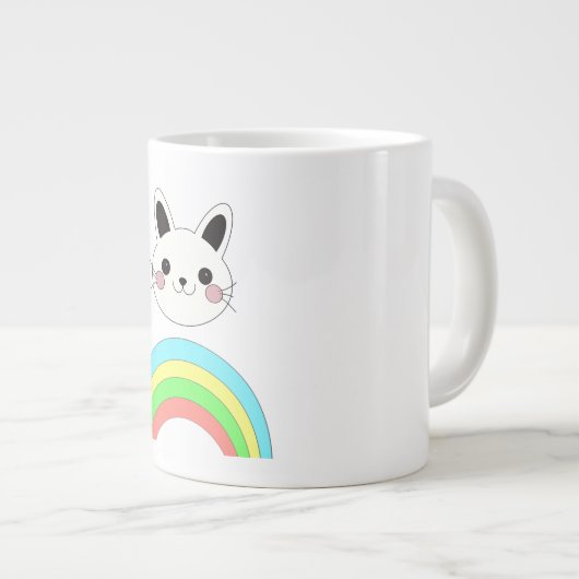 Rainbow-Katze Jumbo-Tasse (Vorderseite Rechts)