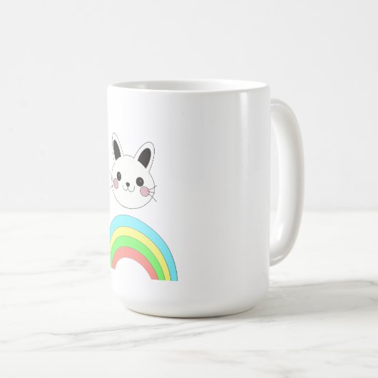 Rainbow-Katze Kaffeetasse (VorderseiteRechts)